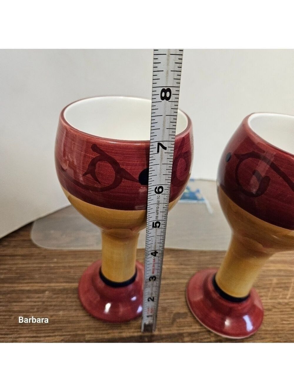 2 Living Art Handpainted Pottery Goblets - Picture 7 of 8
